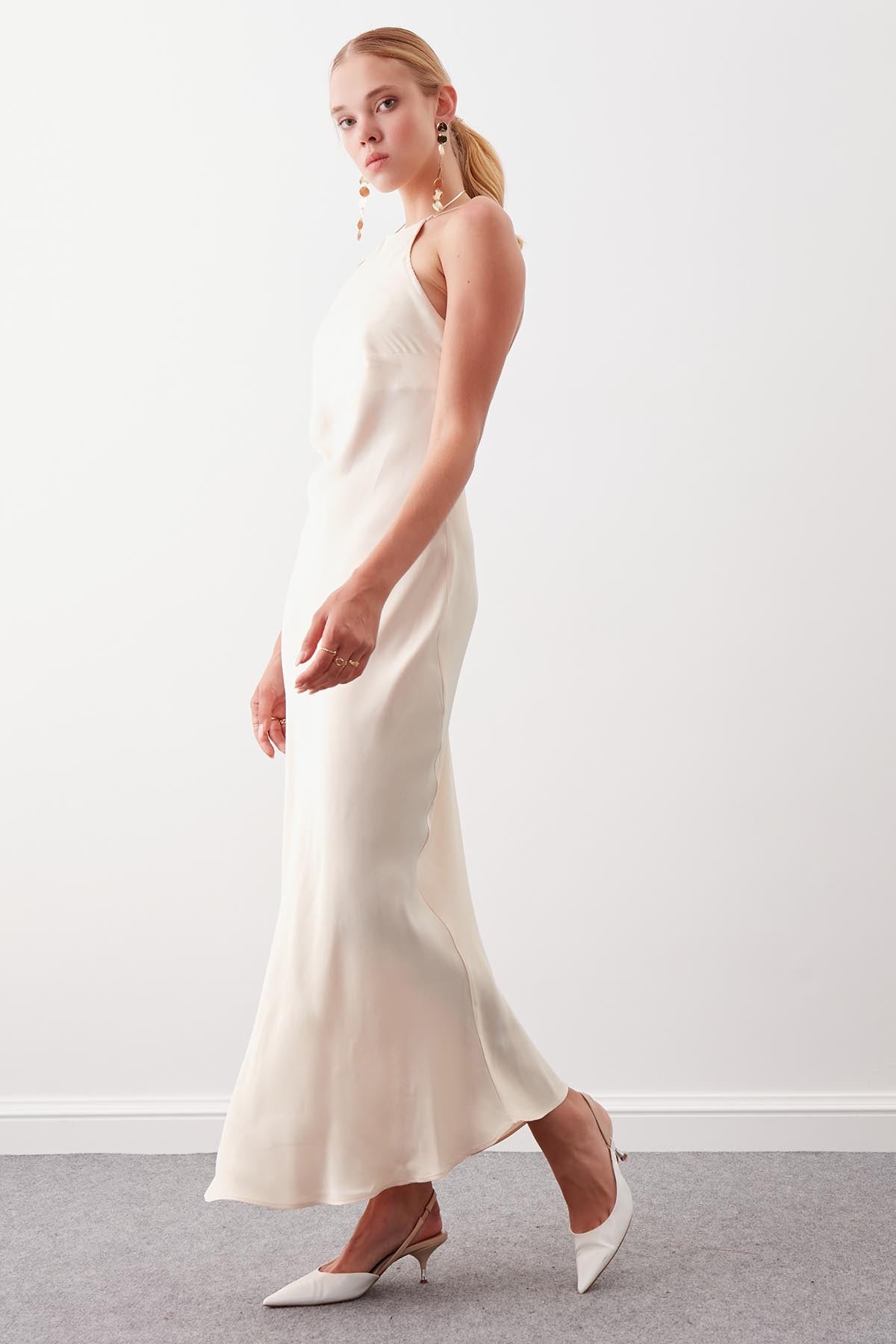 SATIN LONG DRESS