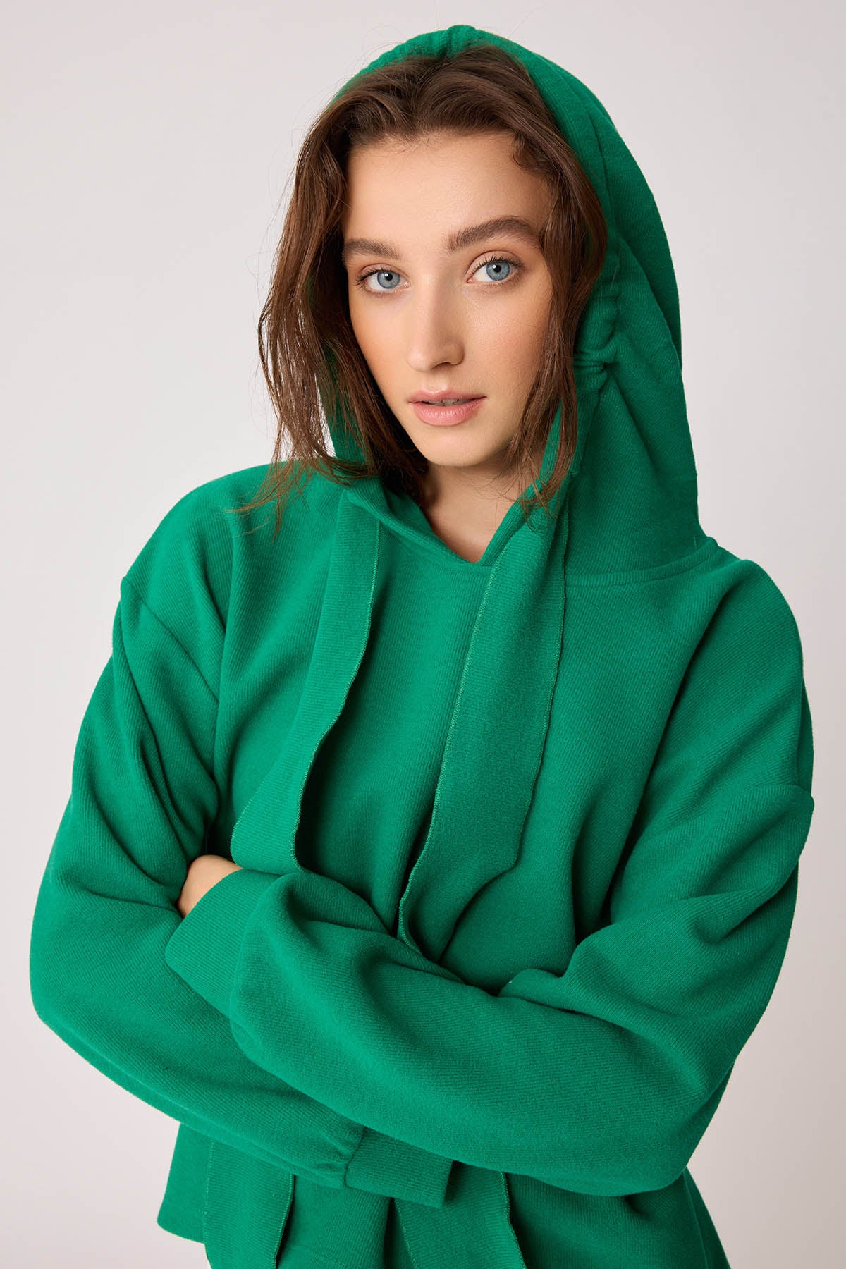 BOLD LACED HOODIE BLOUSE