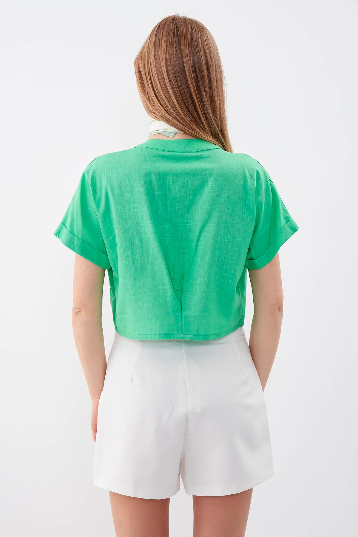 VISON CROP SHIRT WITH COVERED POCKET