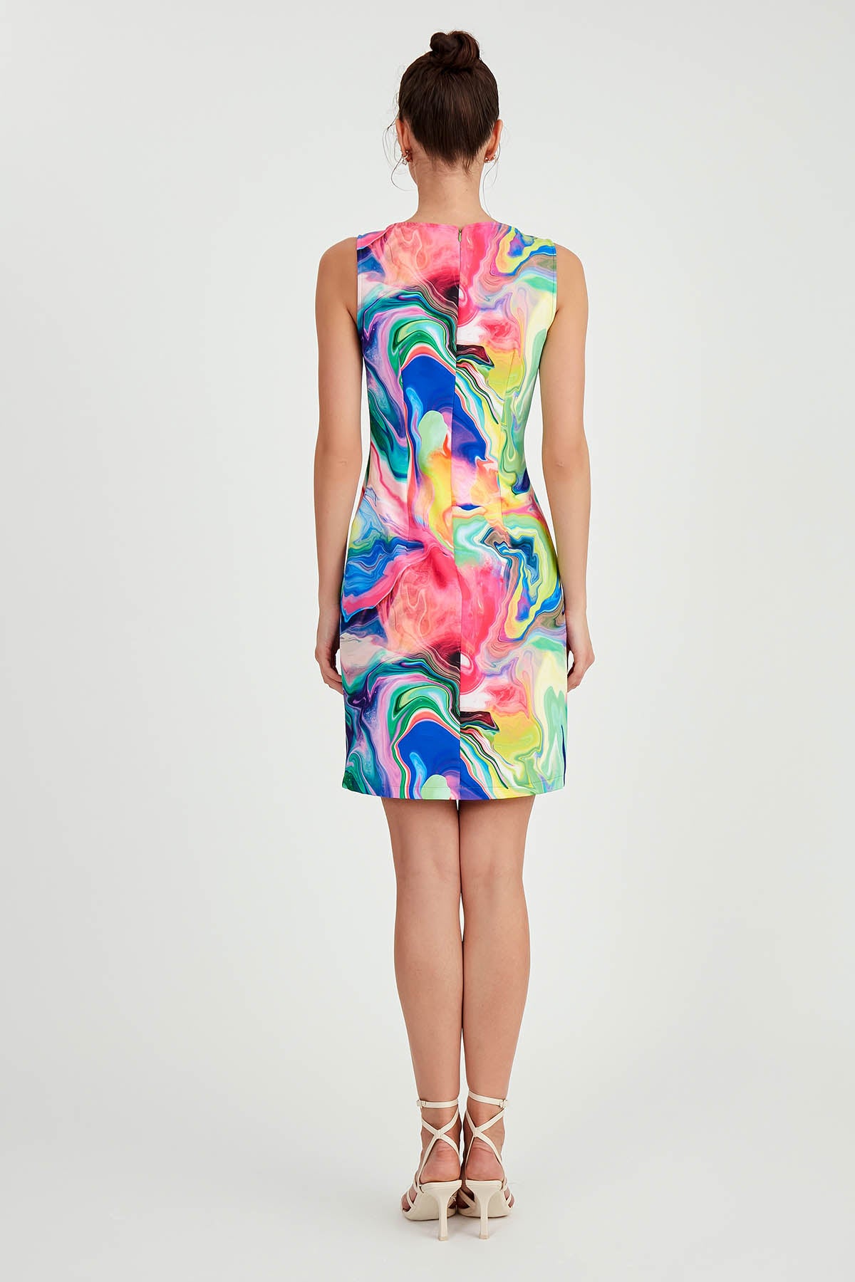 MULTICOLOR PATTERNED SLEEVELESS DRESS