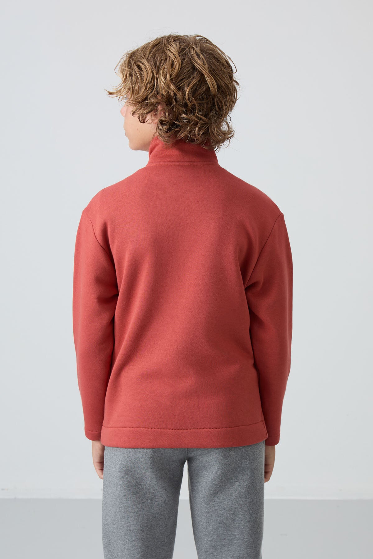 Cotton Thick Fleece-Lined Soft Textured Standard Fit Embroidered Boys' Sweatshirt - 11245