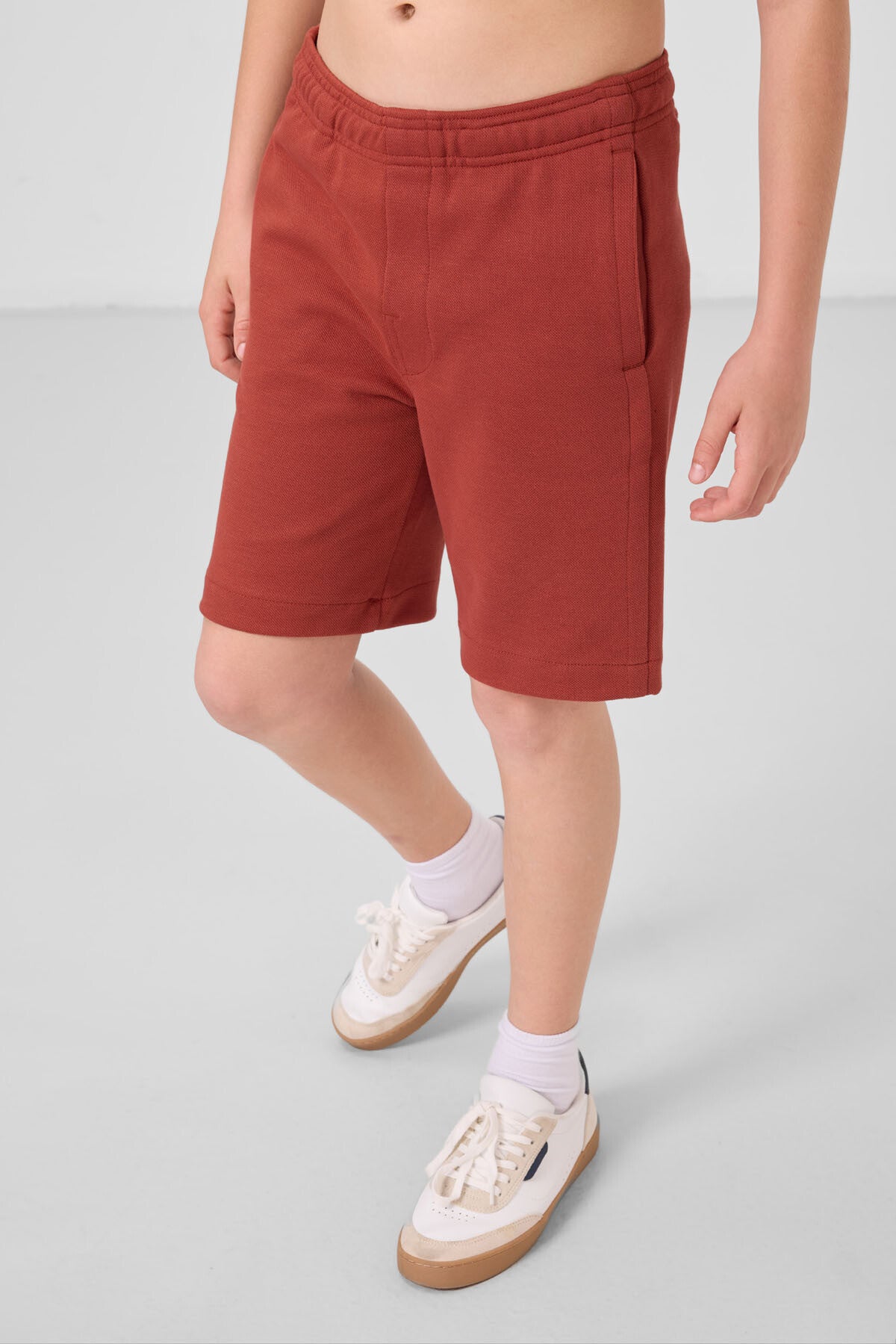 Cotton silk soft woven standard fit basic boys' shorts - 11293