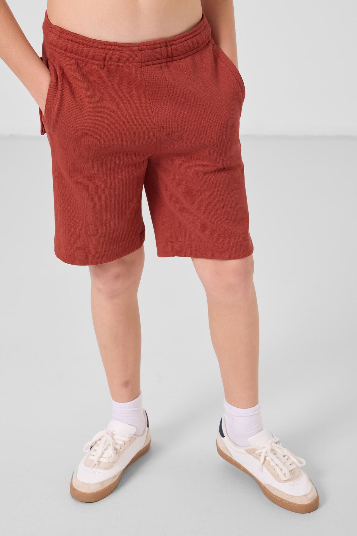 Cotton silk soft woven standard fit basic boys' shorts - 11293