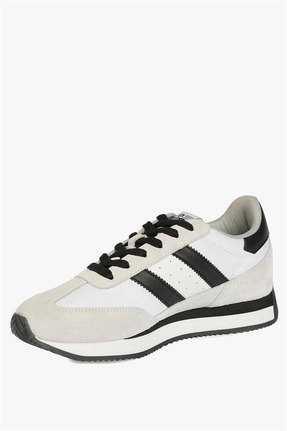 Real Leather Santiago White Black Women's Athletic Shoes