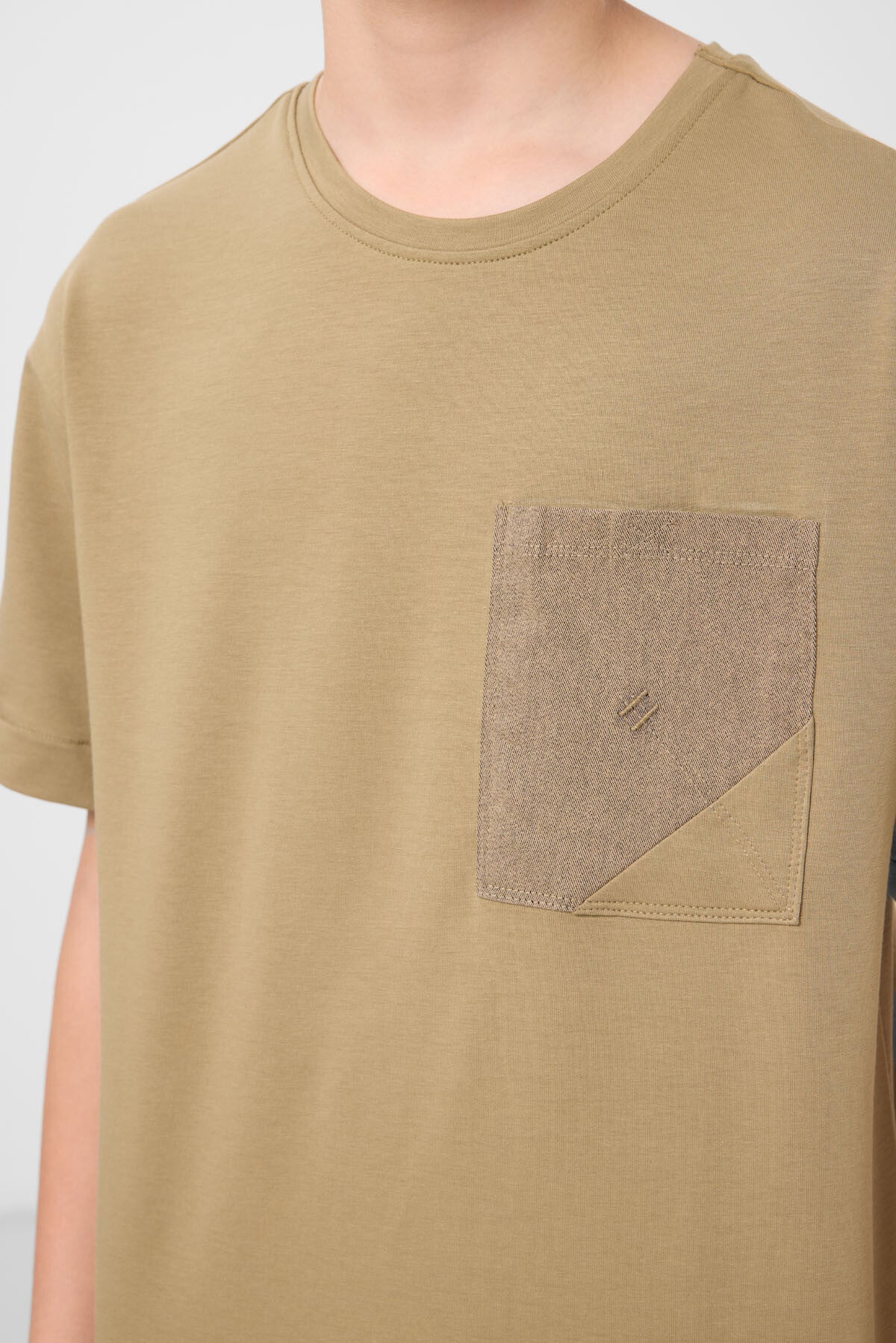 Dark beige-camel cotton oversized fit woven lightweight elastic Chino boys' shorts set - 11278