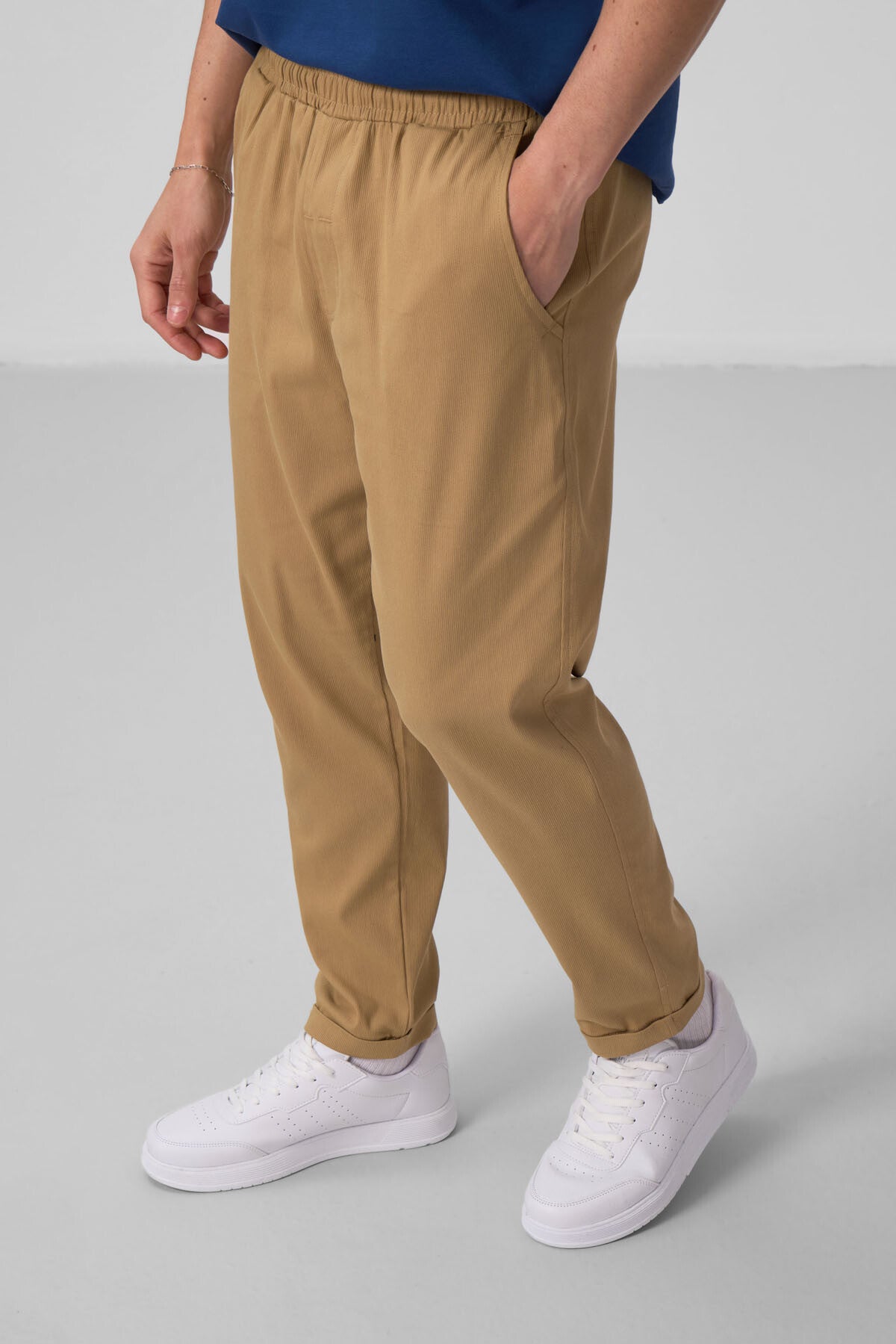 Dark Beige Standard Fit Woven Lightly Stretch Chino Men's Trousers - 82175