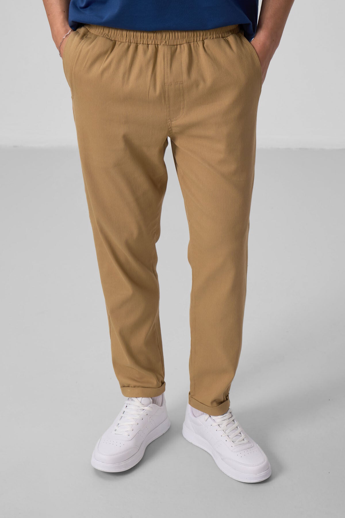 Dark Beige Standard Fit Woven Lightly Stretch Chino Men's Trousers - 82175