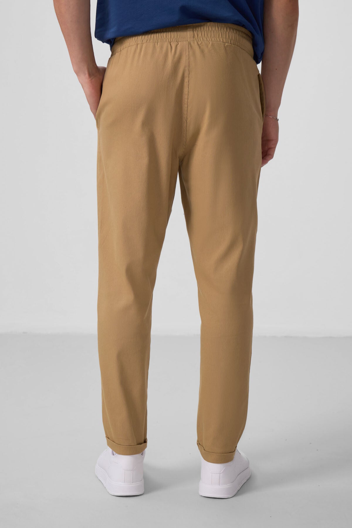 Dark Beige Standard Fit Woven Lightly Stretch Chino Men's Trousers - 82175