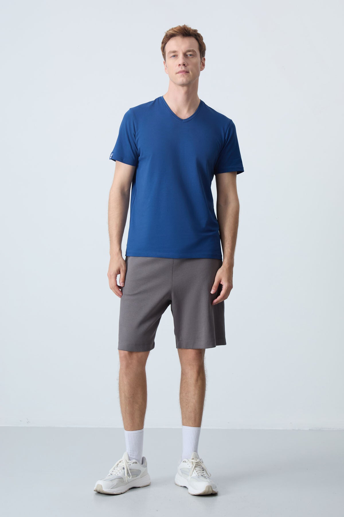 Dark Grey Cotton Thick Soft Textured Standard Fit Basic Men's Shorts - 81275