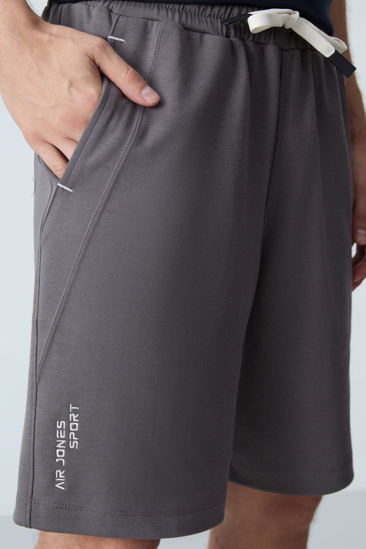 Dark Gray Cotton Thick Soft Textured Standard Fit Basic Men's Shorts - 81278