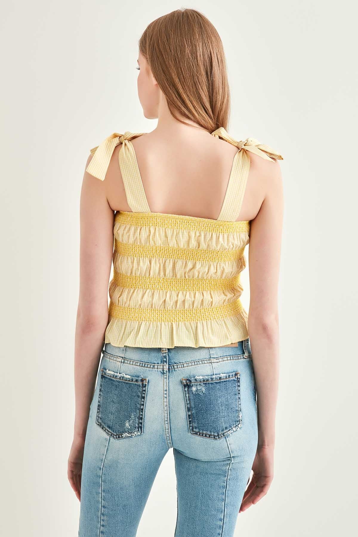 EMBROIDERED CORSET STRIPED BLOUSE