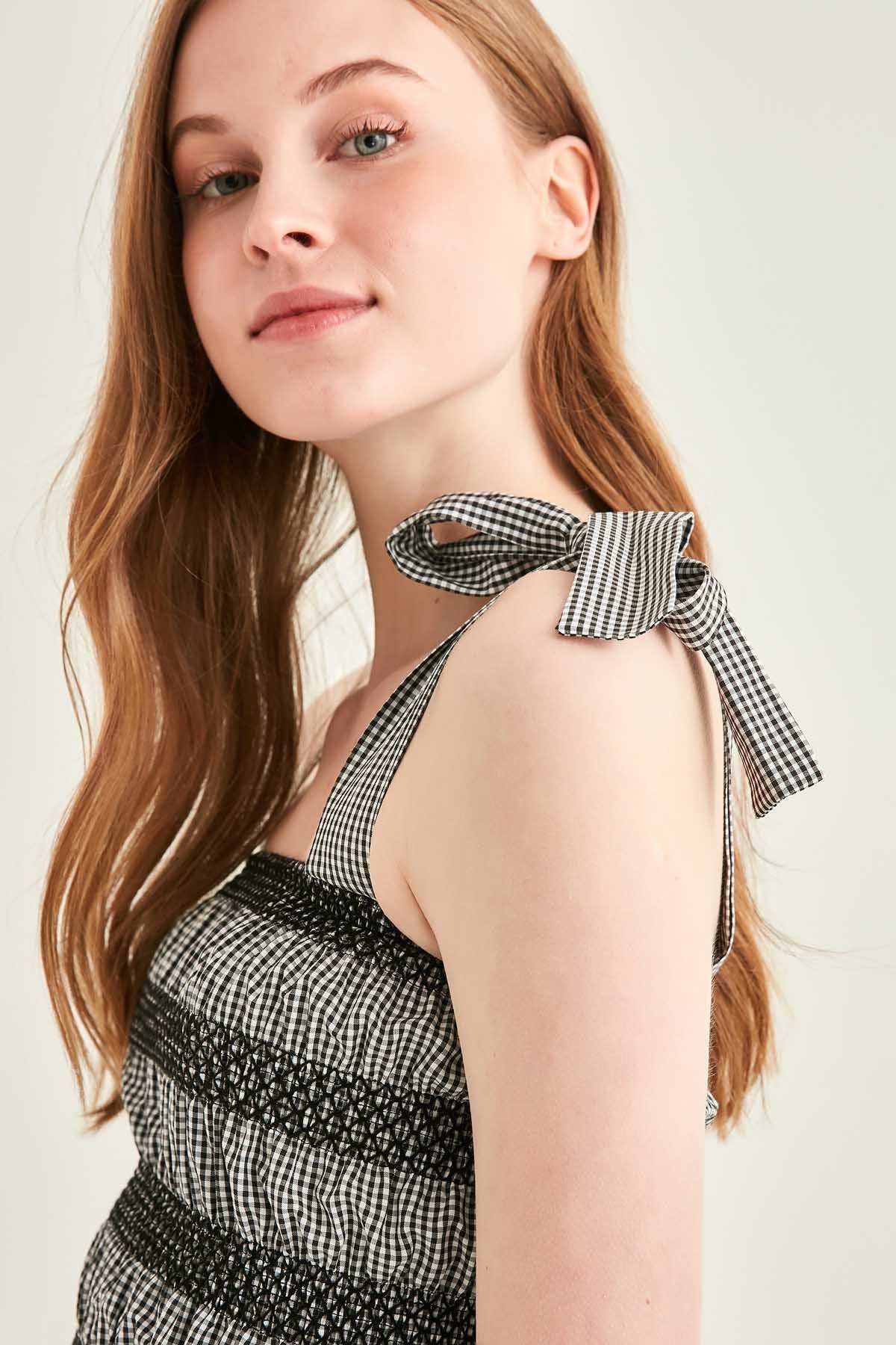 EMBROIDERED CORSET STRIPED BLOUSE