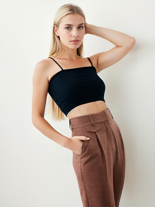 SMALL POCKET DETAILED PLAID TROUSERS
