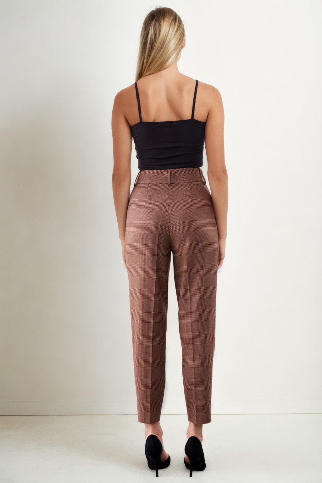 SMALL POCKET DETAILED PLAID TROUSERS
