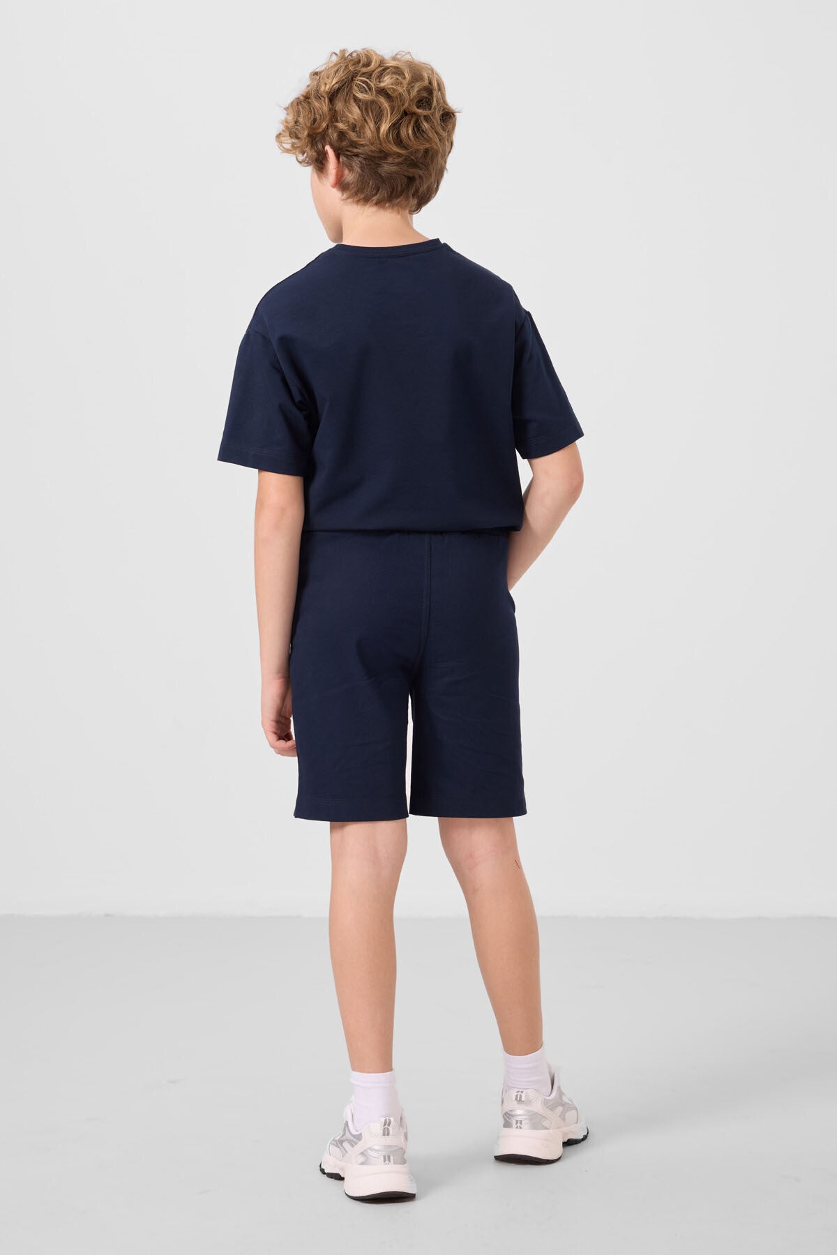 Cotton Oversize Fit Weaving Lightweight Flexible Chino Boy Shorts Set - 11279