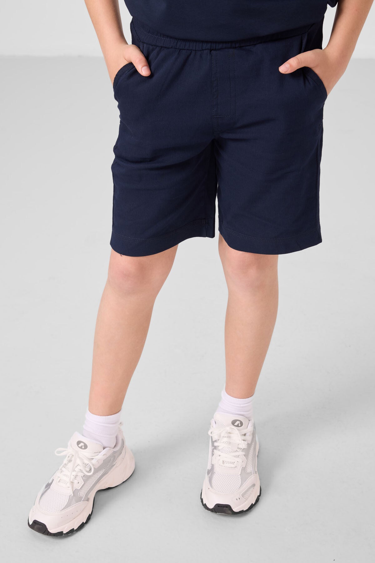 Cotton Oversize Fit Weaving Lightweight Flexible Chino Boy Shorts Set - 11279
