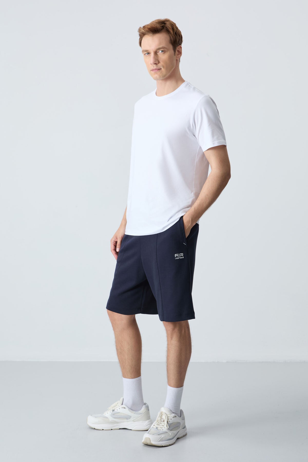 Navy Blue Cotton Thick Soft Textured Standard Fit Basic Men's Shorts - 81277