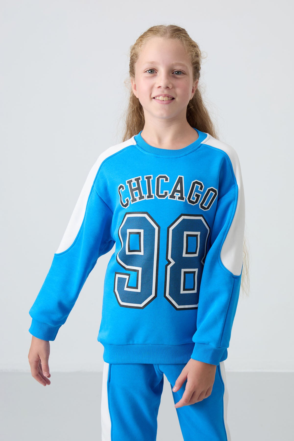 Mavi Cotton Fleece-Lined Soft Textured Standard Fit Printed Girls' Tracksuit Set - 75170