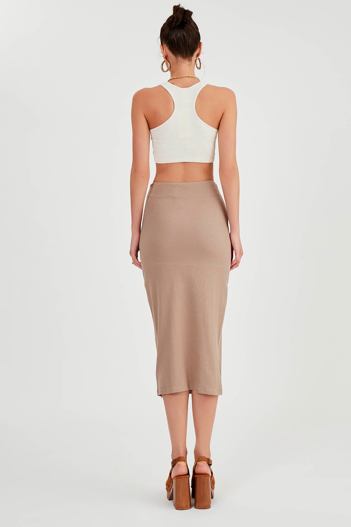 MIDI HEIGHT SKIRT WITH SPLIT