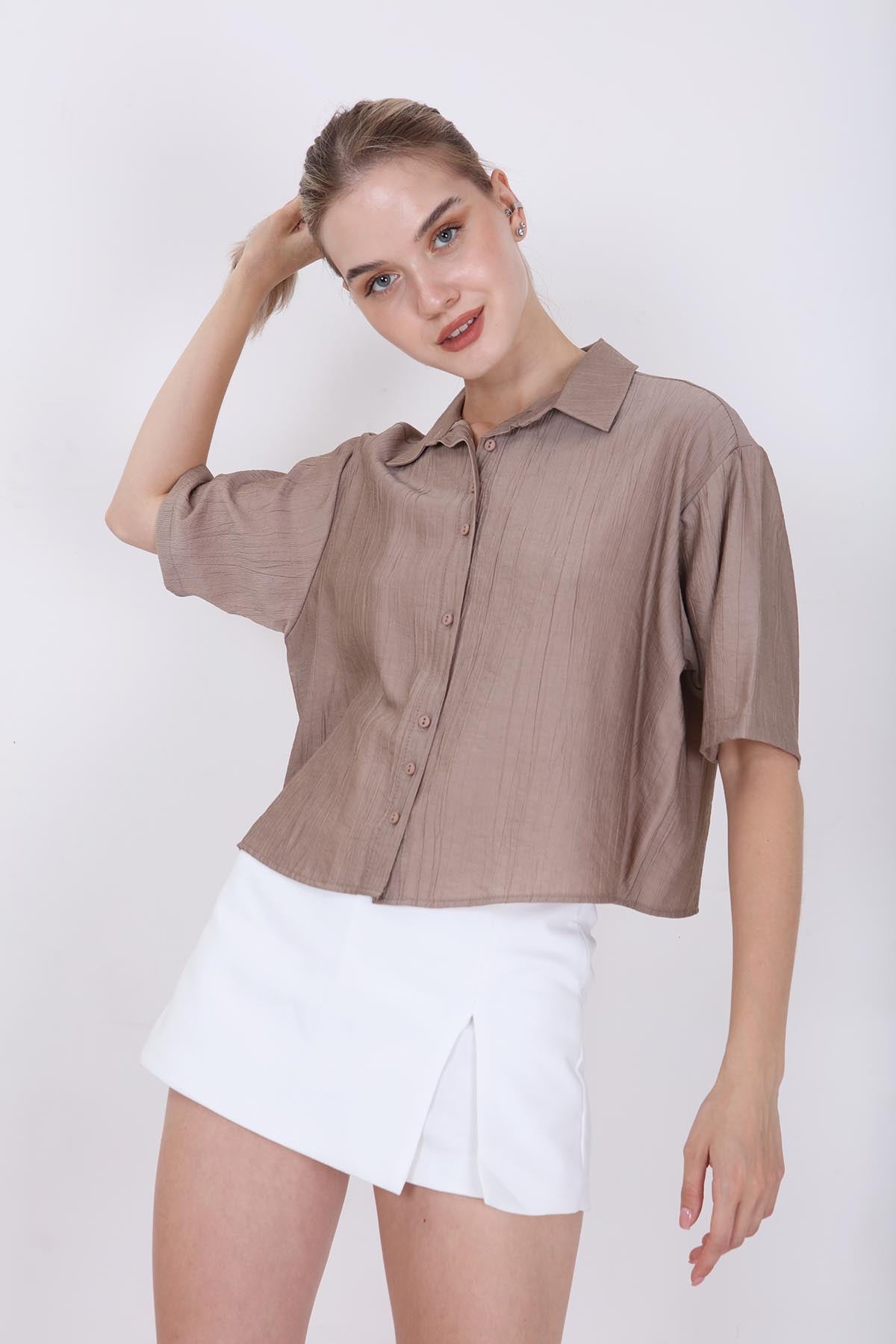 FRONT BUTTON SHORT SLEEVE SHIRT