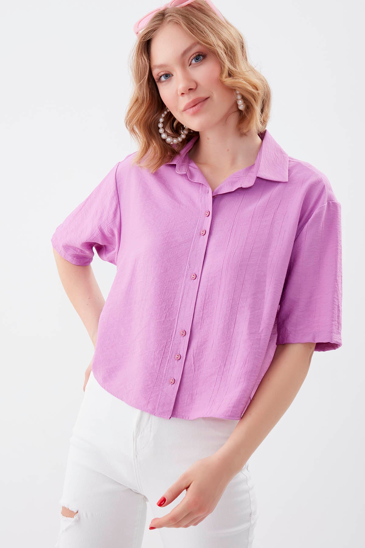 FRONT BUTTON SHORT SLEEVE SHIRT