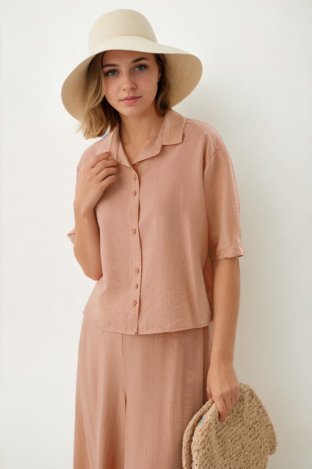 FRONT BUTTON SHORT SLEEVE SHIRT