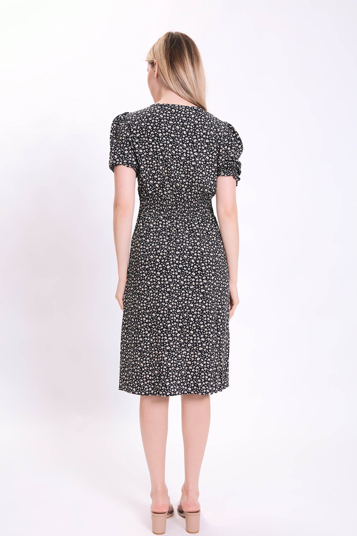 CURVED FRONT FLOWER DRESS