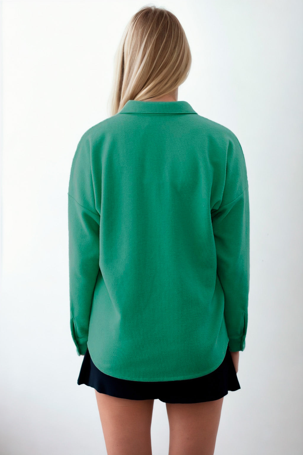 FRONT BUTTONED WITH POCKETS KNITTED BLOUSE