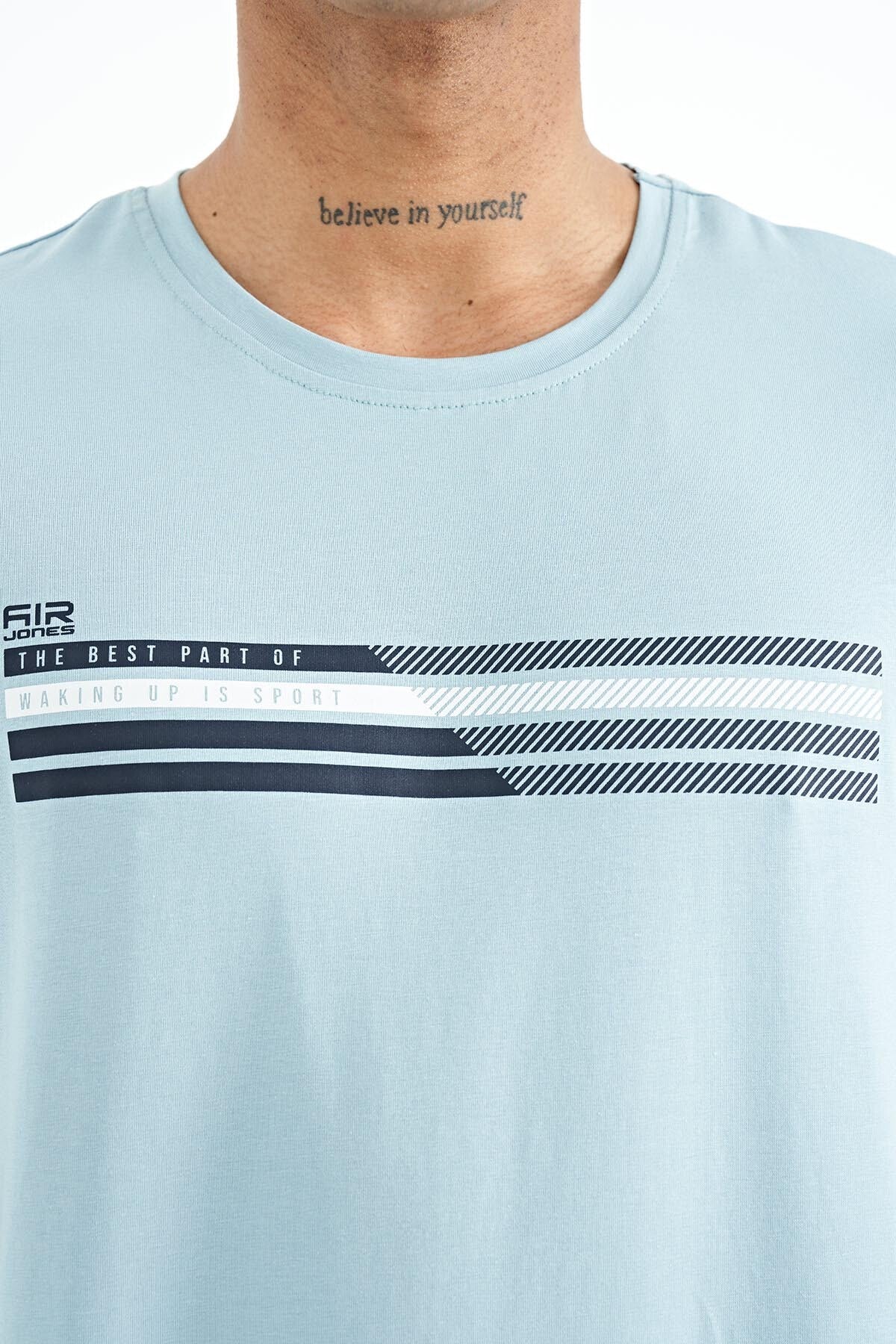 Stew Light Blue O Collar Men's T-Shirt - 88229