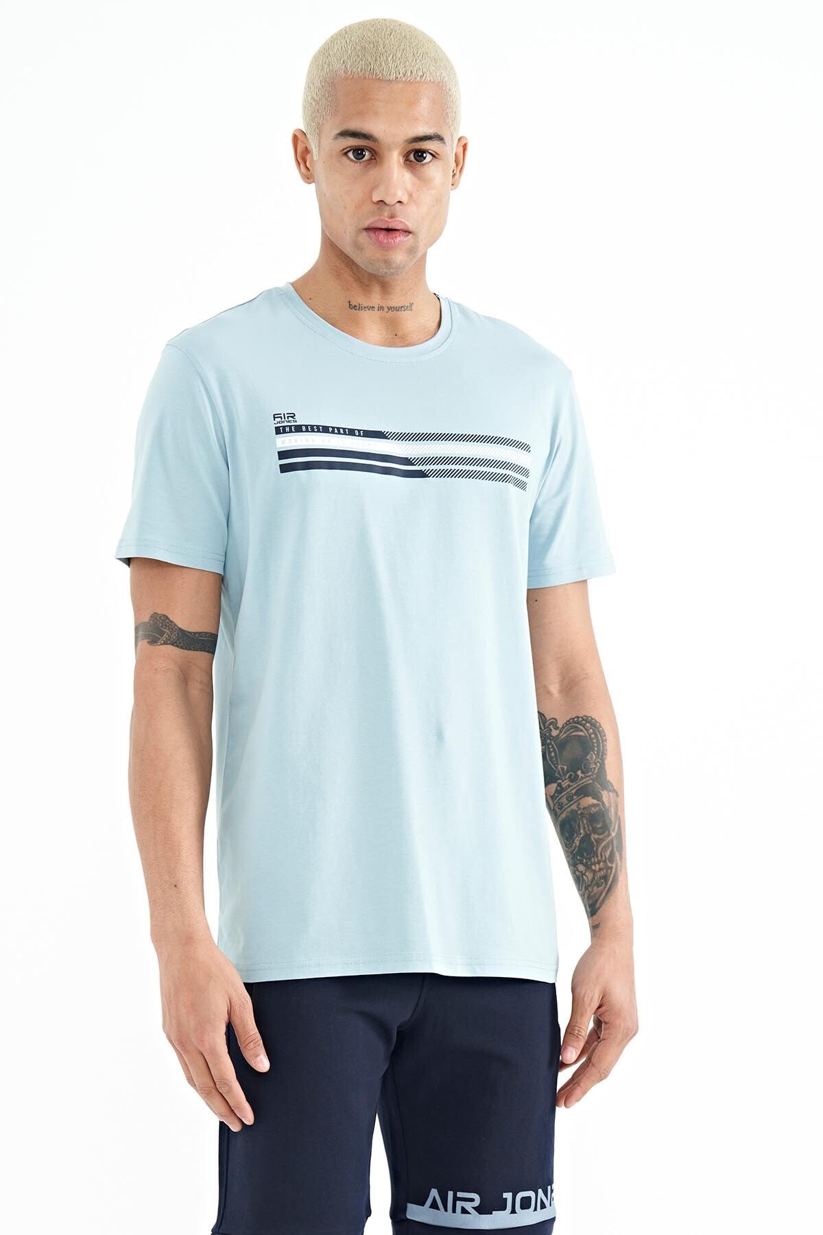 Stew Light Blue O Collar Men's T-Shirt - 88229