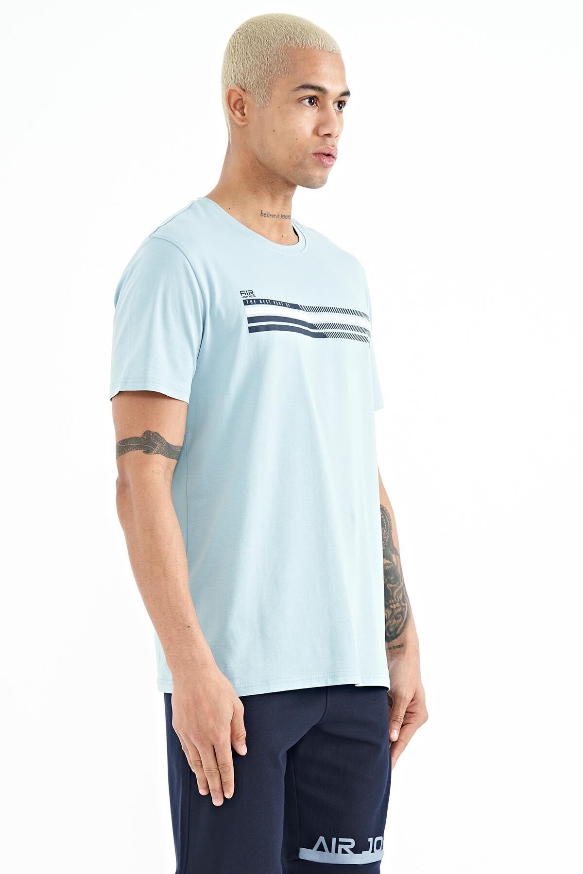 Stew Light Blue O Collar Men's T-Shirt - 88229