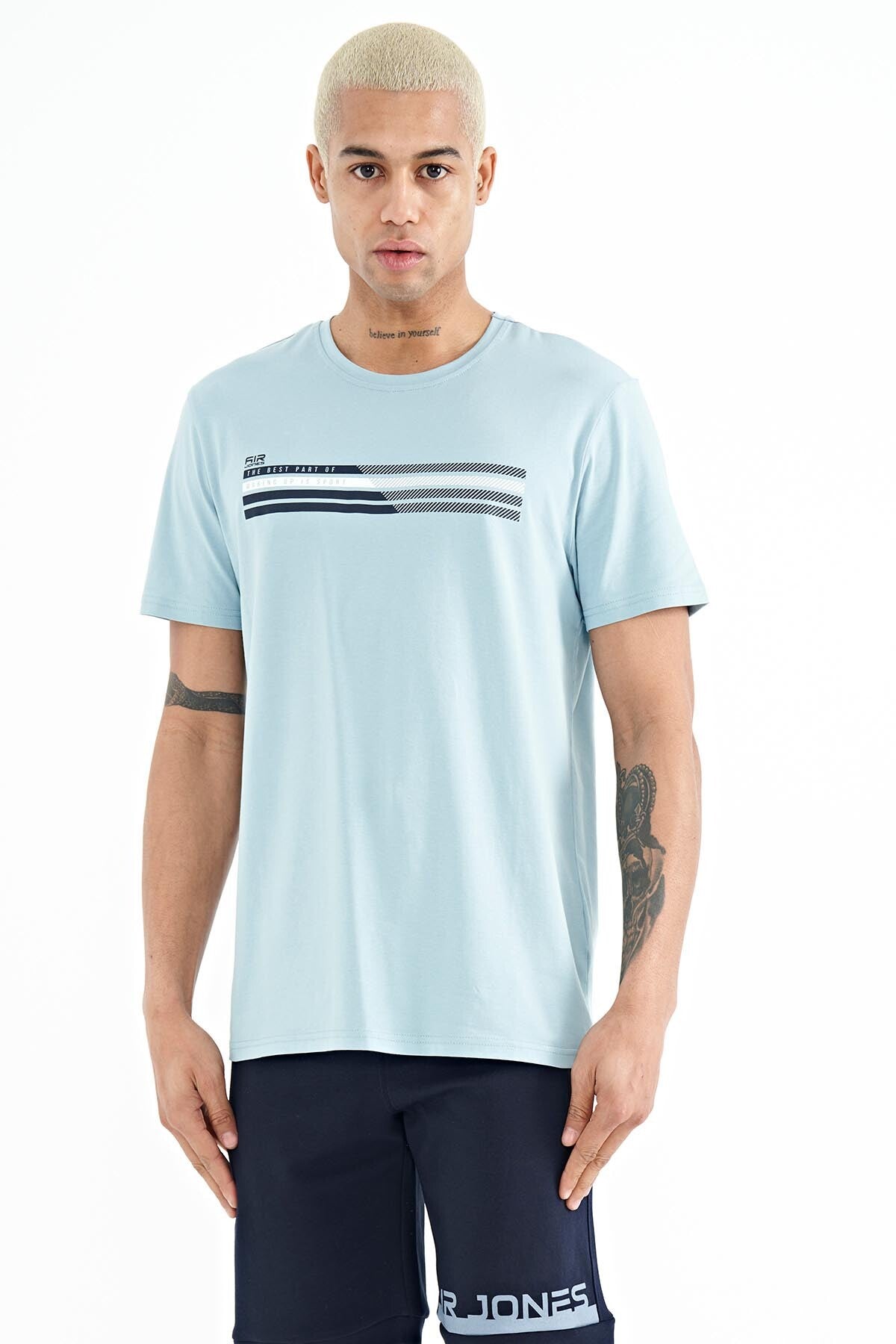 Stew Light Blue O Collar Men's T-Shirt - 88229