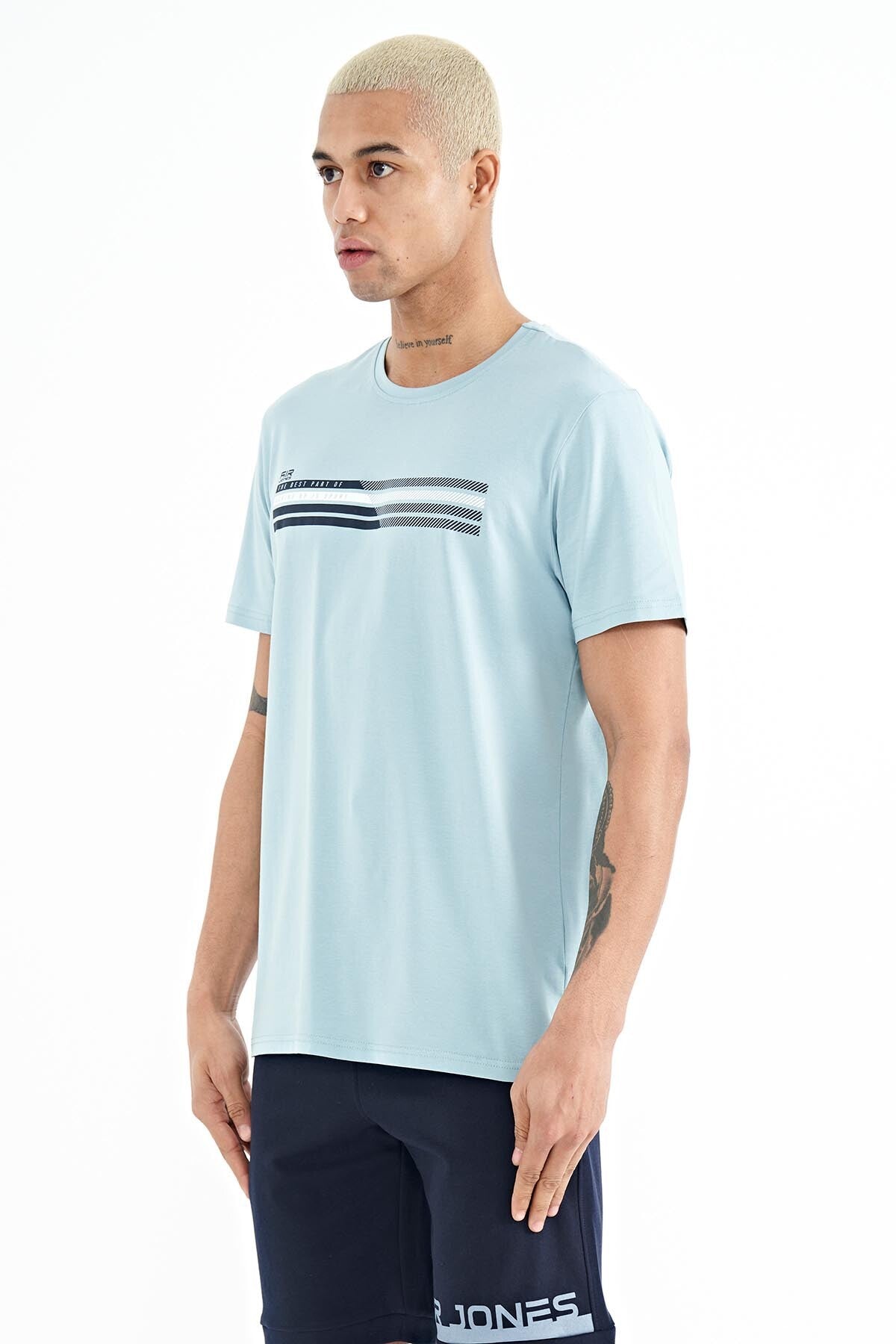 Stew Light Blue O Collar Men's T-Shirt - 88229