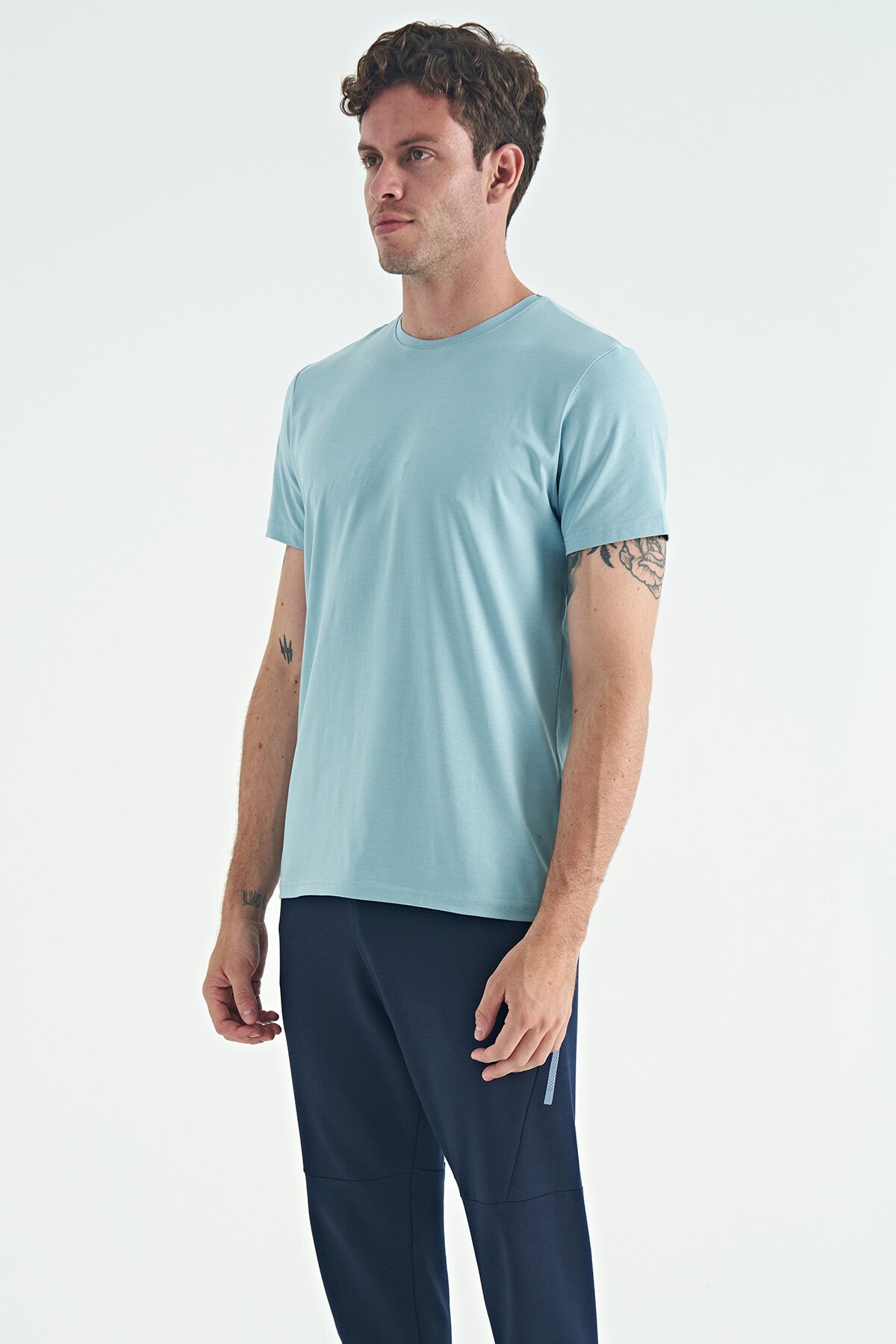 Light Blue Basic Men's T-Shirt - 88245