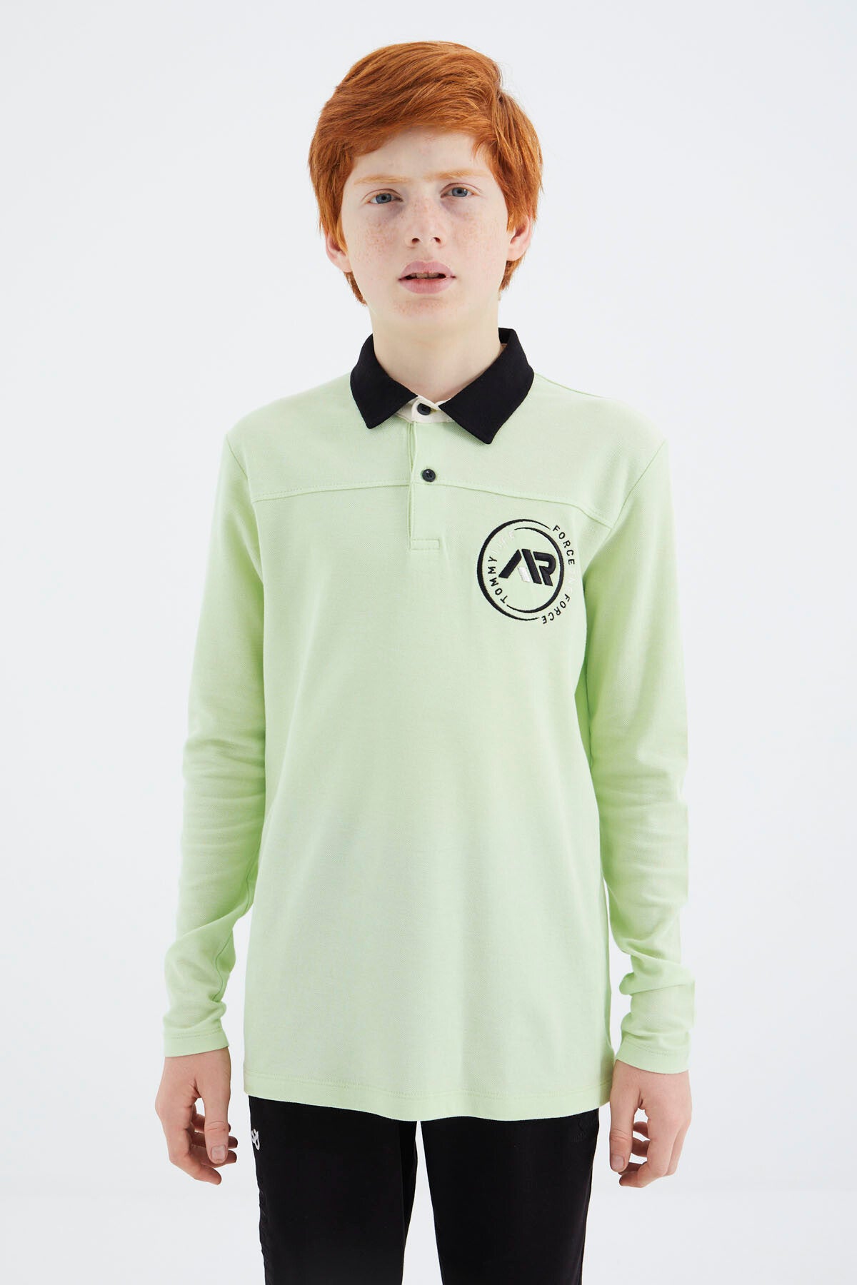 Light Green Polo Collar Boys T-Shirt - 11172