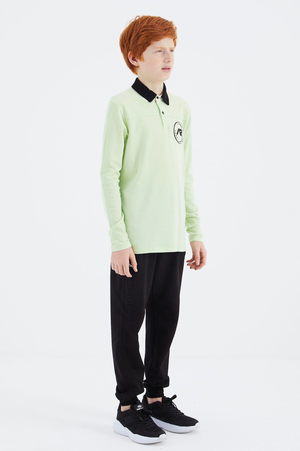 Light Green Polo Collar Boys T-Shirt - 11172