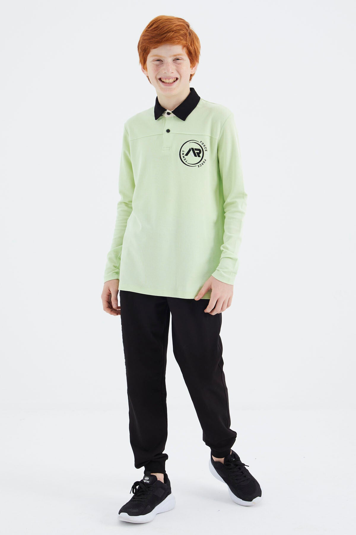Light Green Polo Collar Boys T-Shirt - 11172