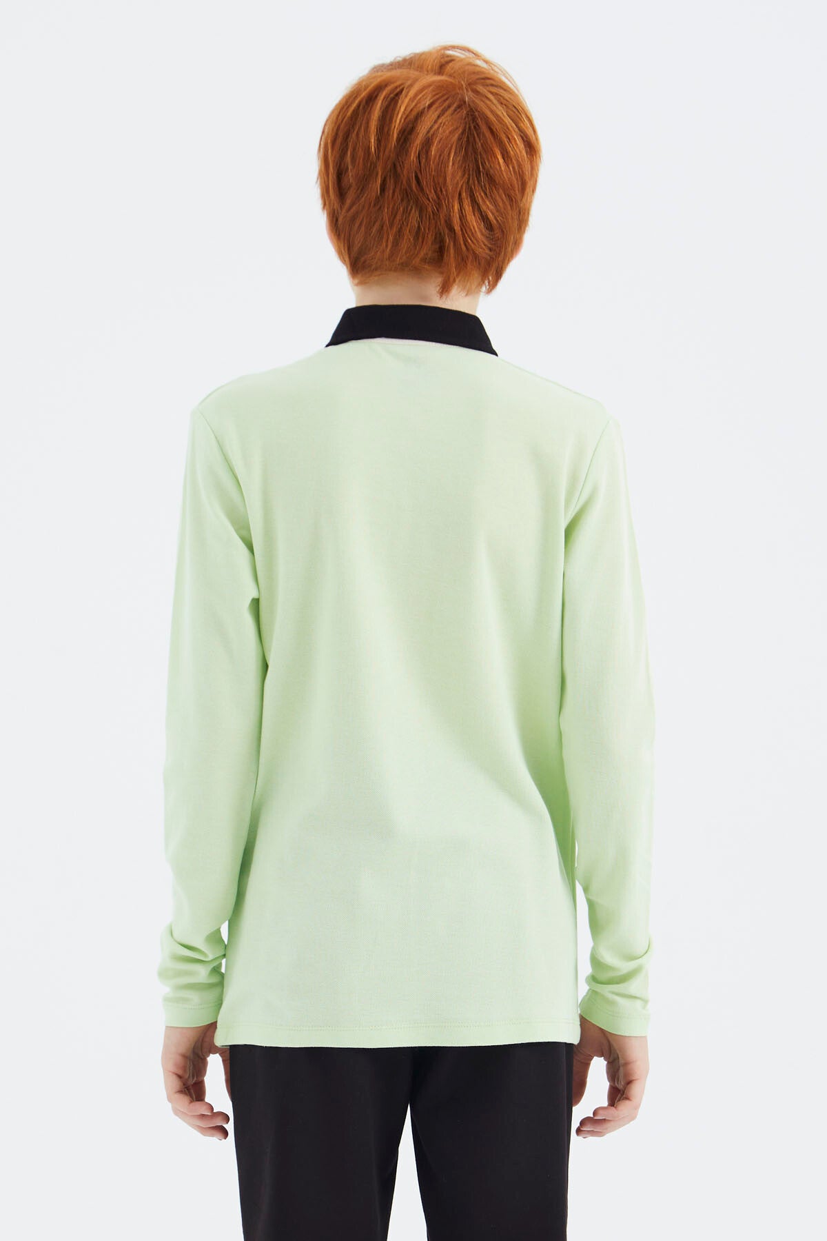 Light Green Polo Collar Boys T-Shirt - 11172
