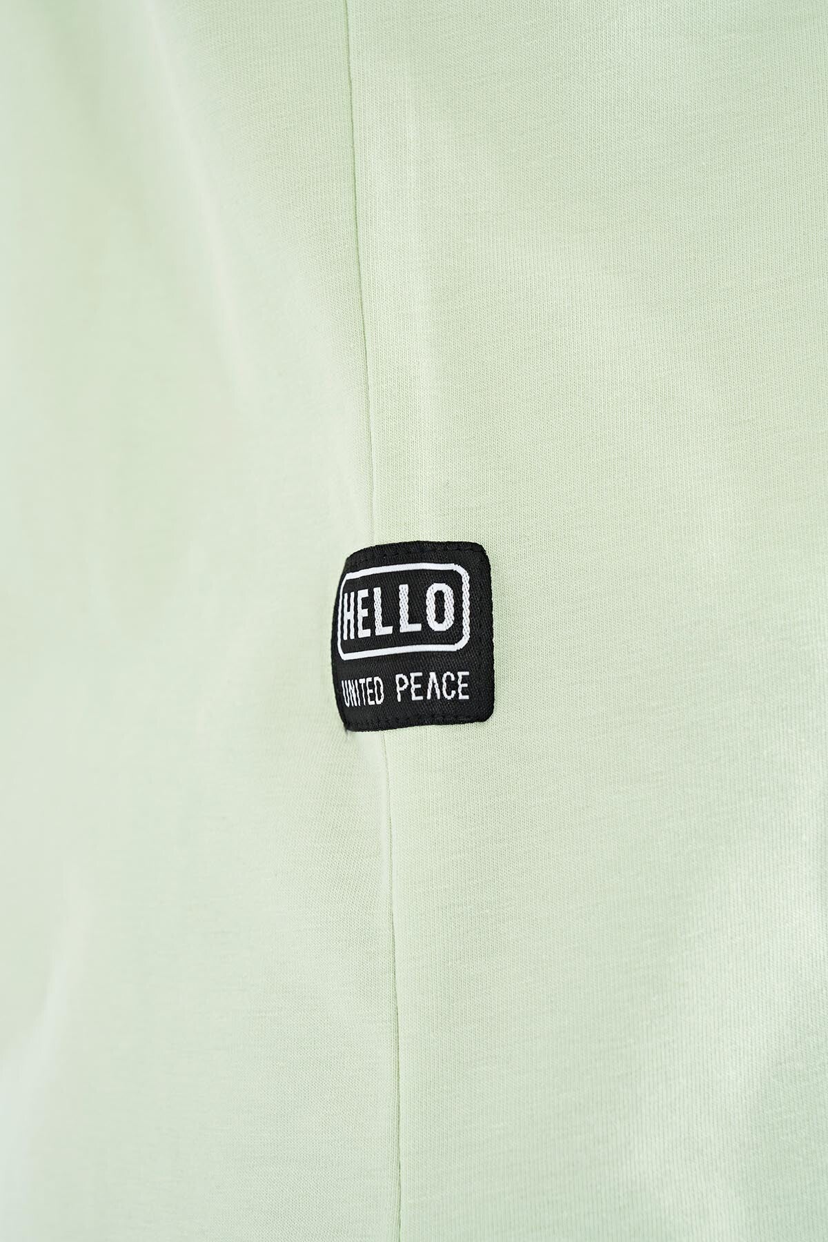 Light Green Print O Collar Standard Fit Boys' T-Shirt - 11149