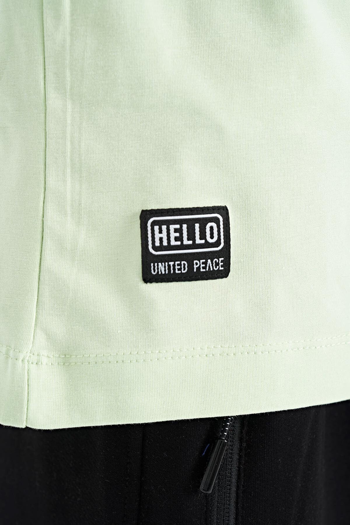 Light Green Printed Color Block Standard Fit O Collar Boys' T-Shirt - 11134