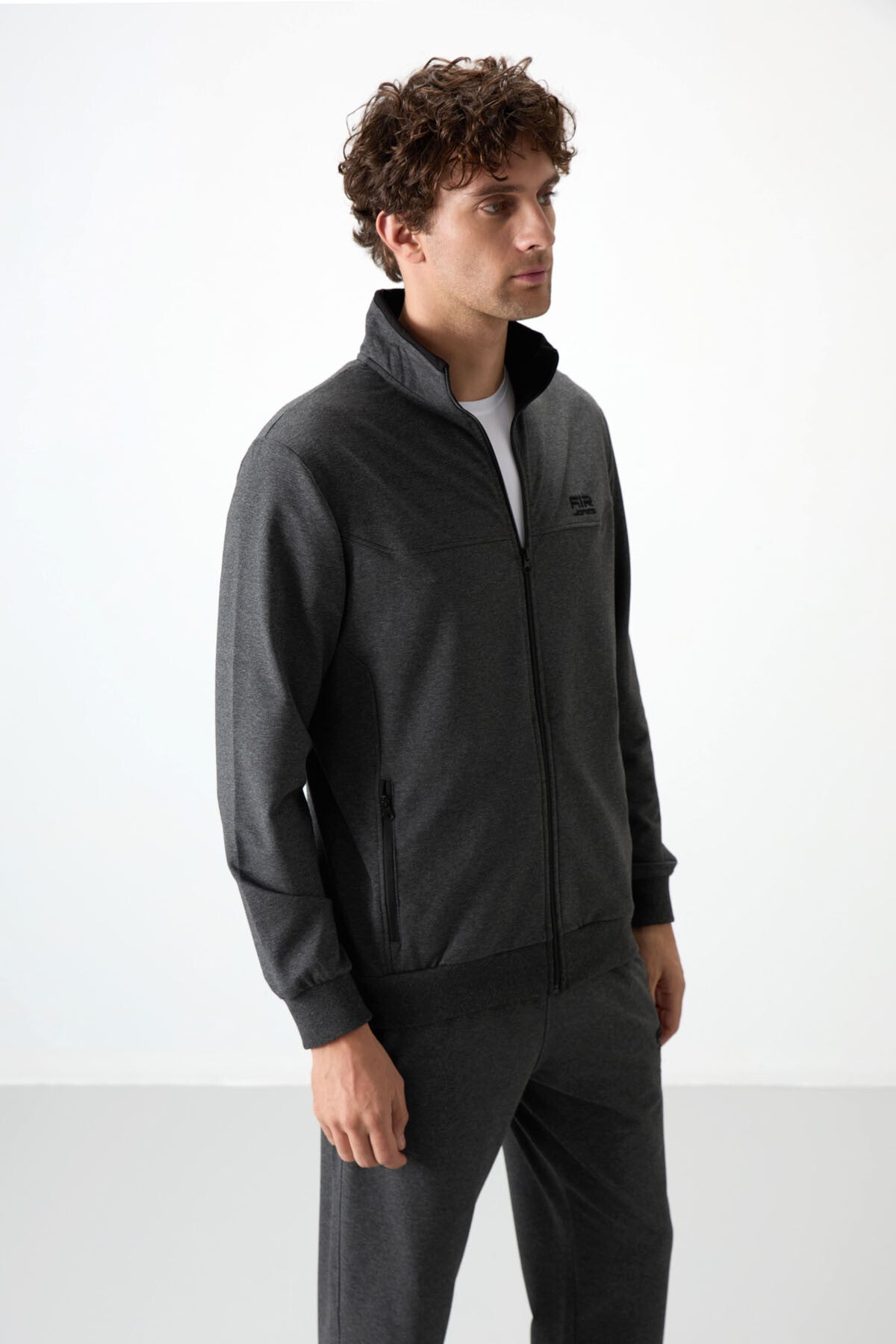Troy Anthracite Melange Standard Fit Men's Tracksuit Set - 85196