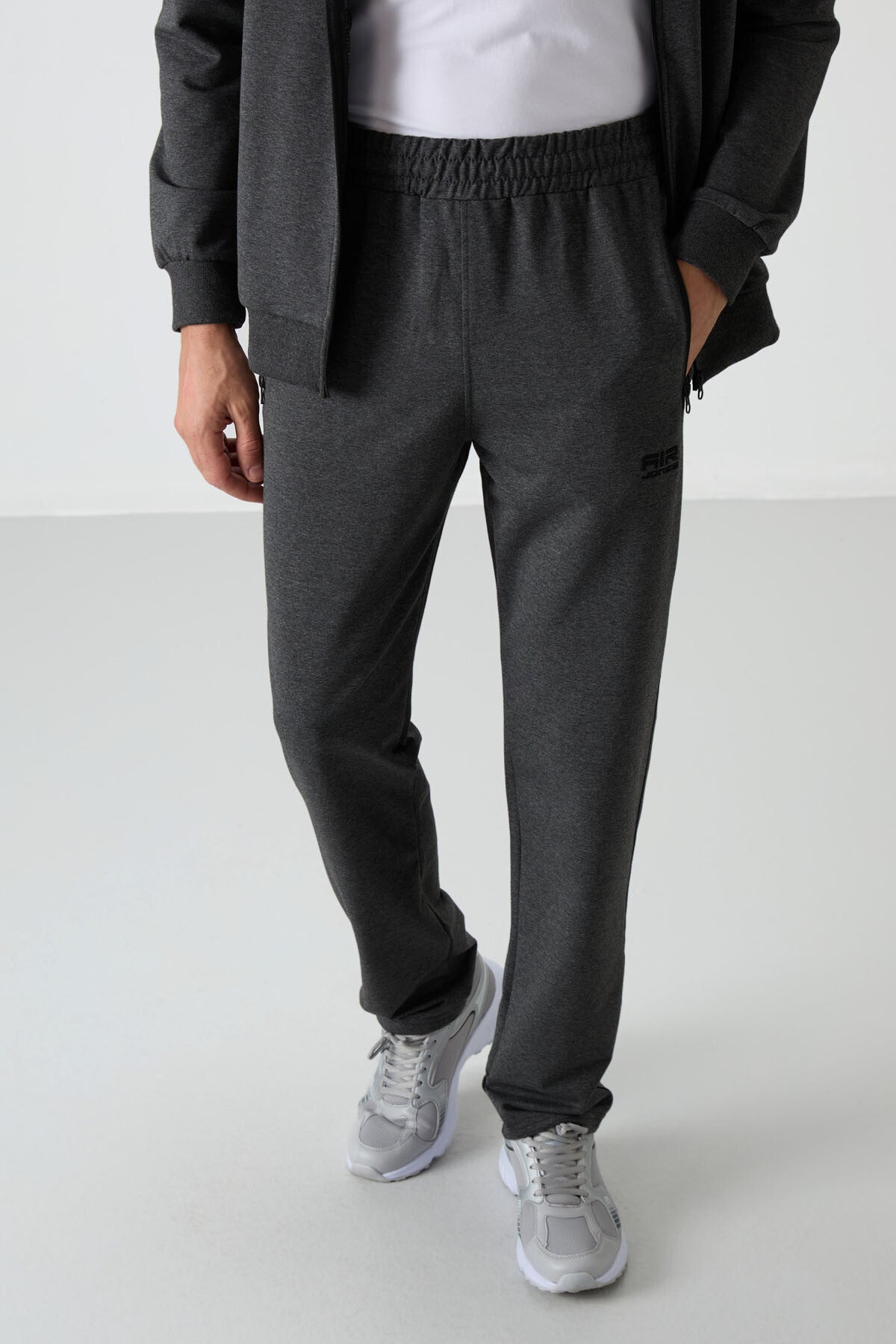 Troy Anthracite Melange Standard Fit Men's Tracksuit Set - 85196