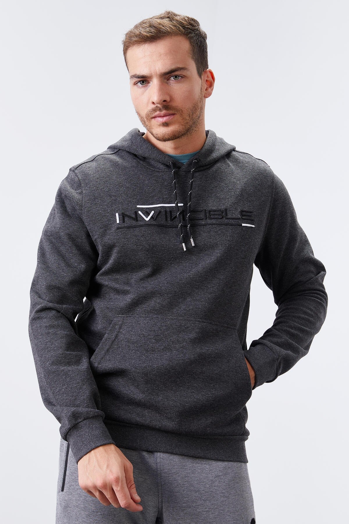 Kangaroo Zip Standard Fit Hooded Men's Sweatshirt - 87883