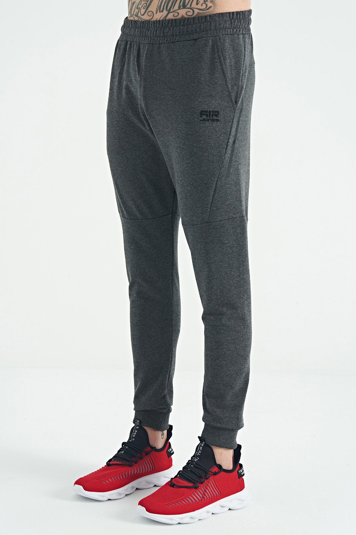 Nigel Antrasit Melange Standard Fit Men's Tracksuit Bottom - 84916
