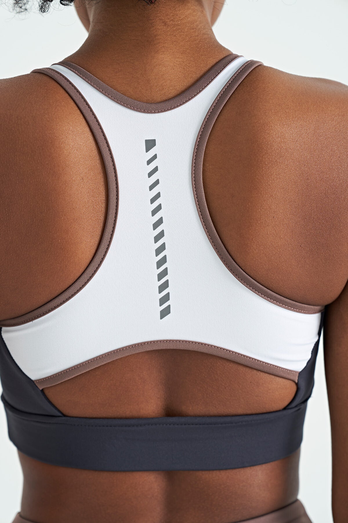 Anthracite Color Block Back Print Detailed Slim Fit Women's Bustier - 97253