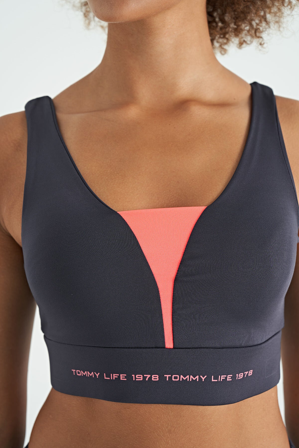 Anthracite Print Color Block Slim Fit Scuba Fabric Women's Bustier - 97271