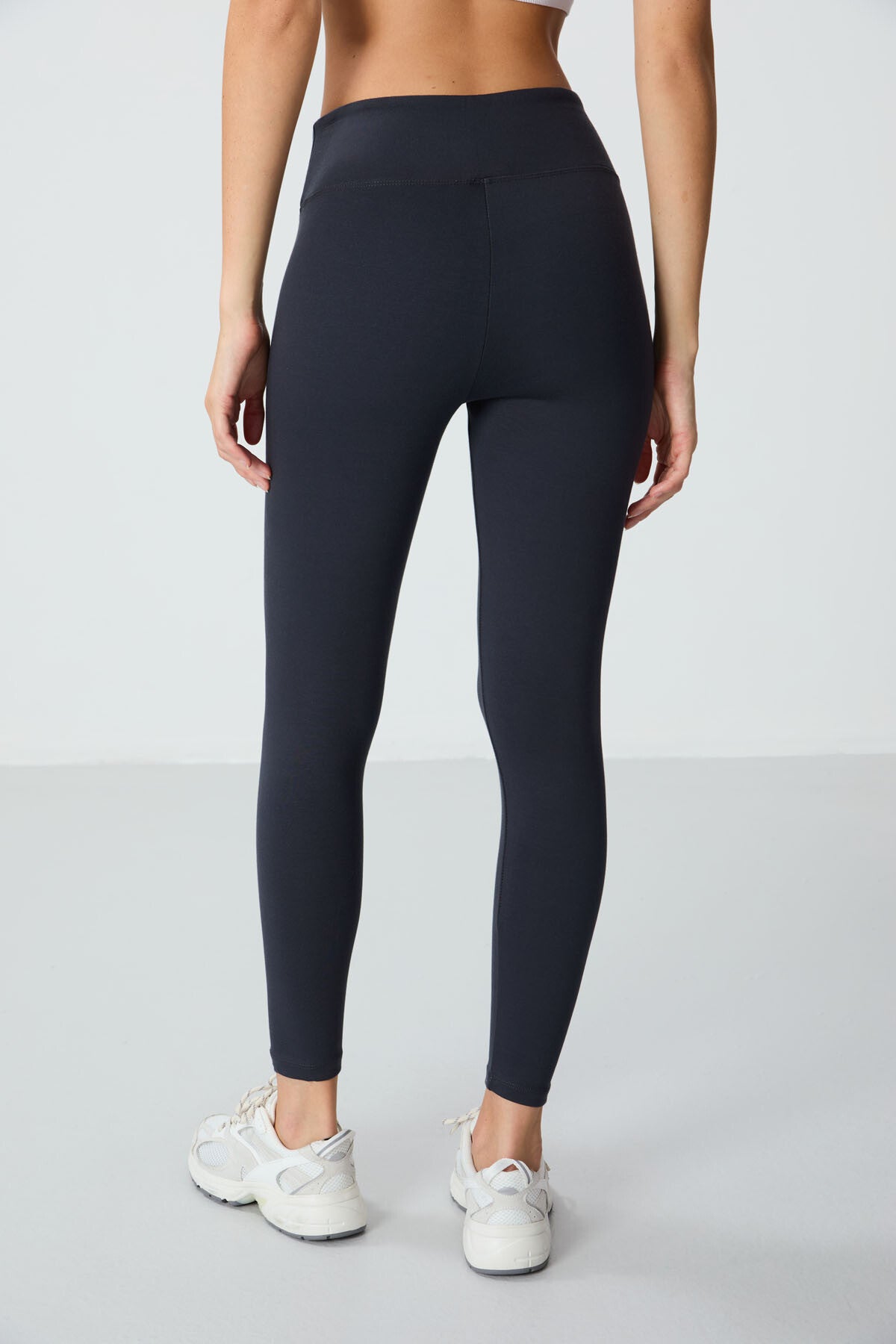 Anthracite High Waist Thermal Slim Fit Tapered Leg Women's Tights - 94577
