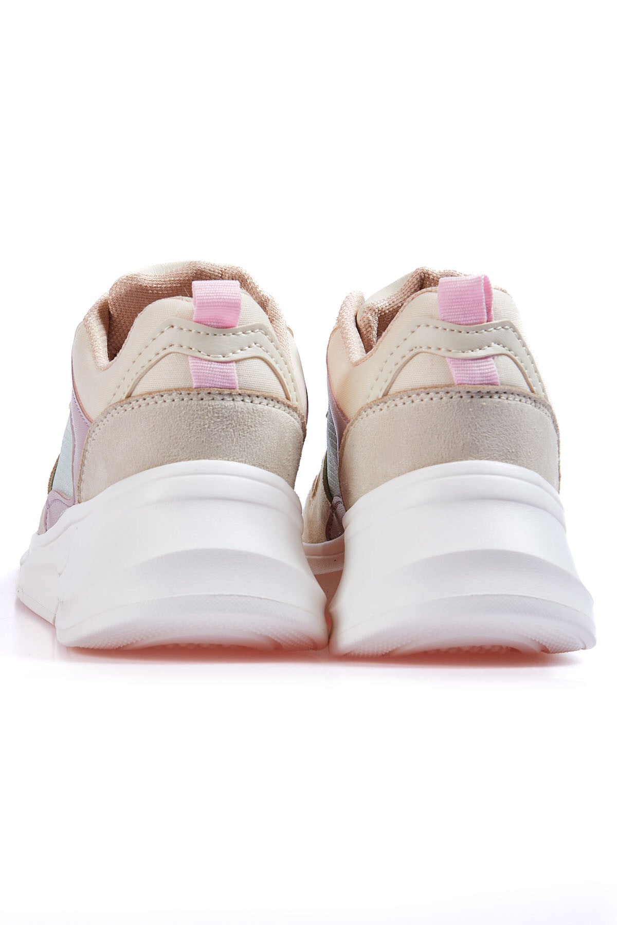 High Sole Mesh Lace-Up Detailed Colorful Women's Sneakers - 89203