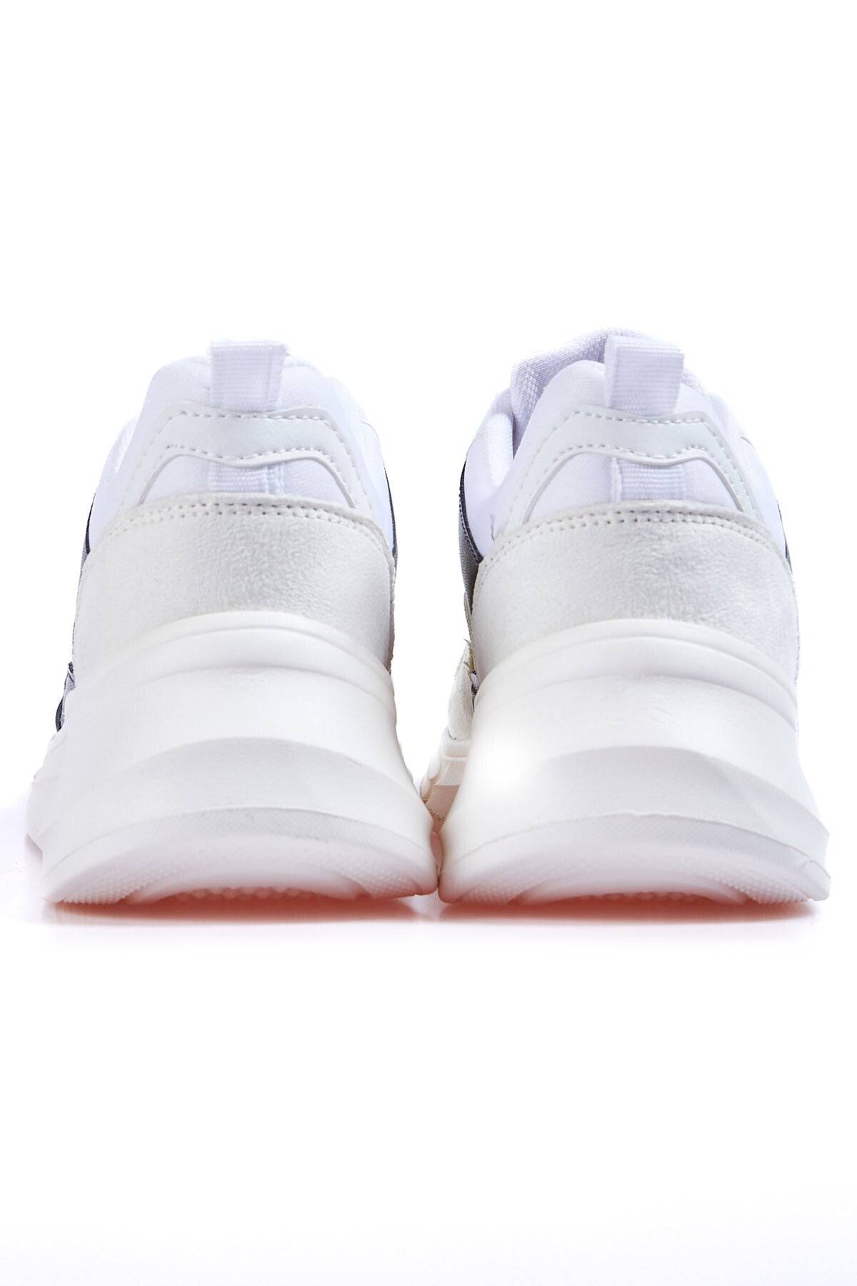 White Laced High Sole Detailed Colorful Women's Sports Shoes - 89203