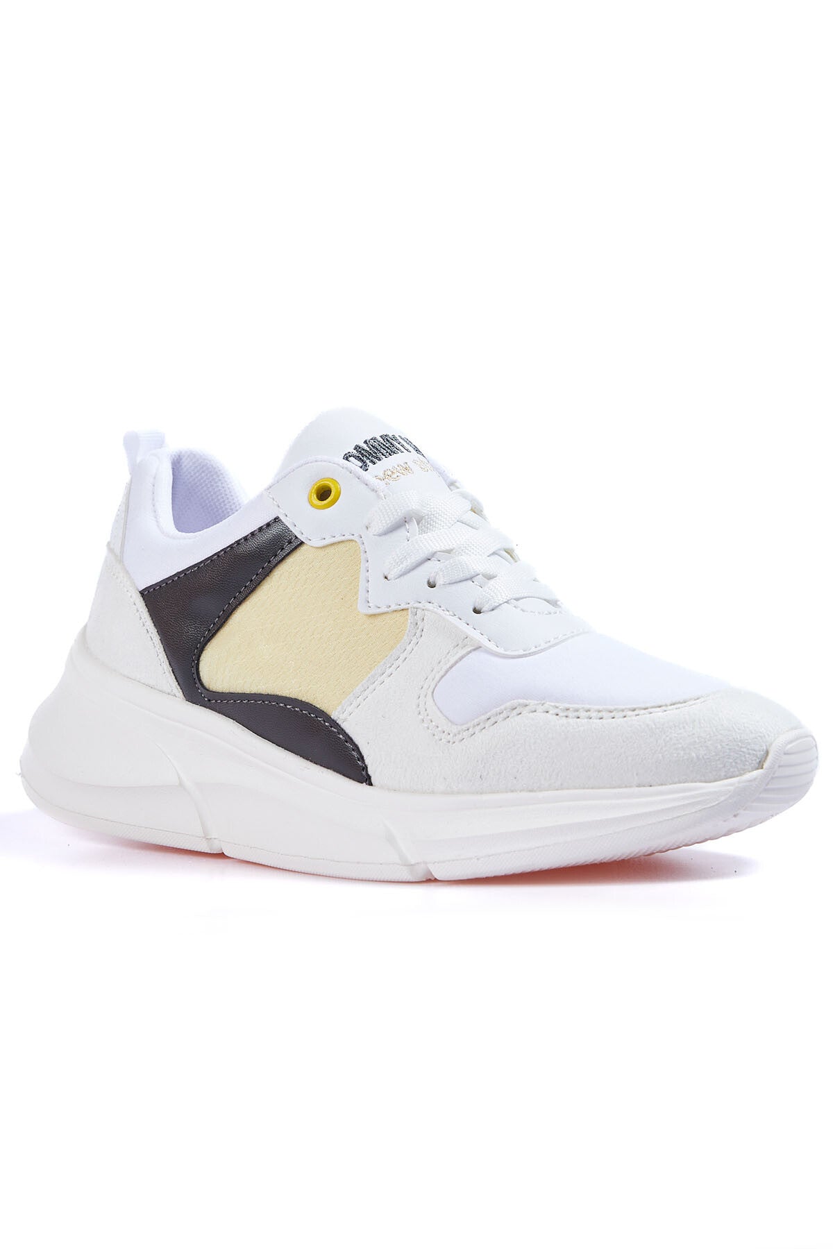 White Laced High Sole Detailed Colorful Women's Sports Shoes - 89203